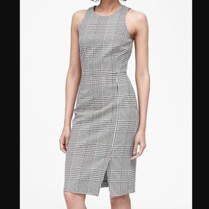 NWT! Banana Republic Gray Plaid Racerback Dress